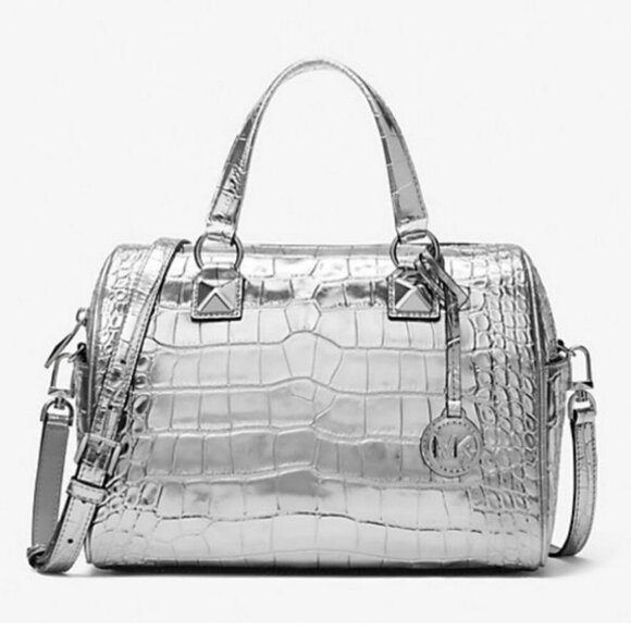 NWT Michael Kors Silver Satchel - Picture 13 of 14